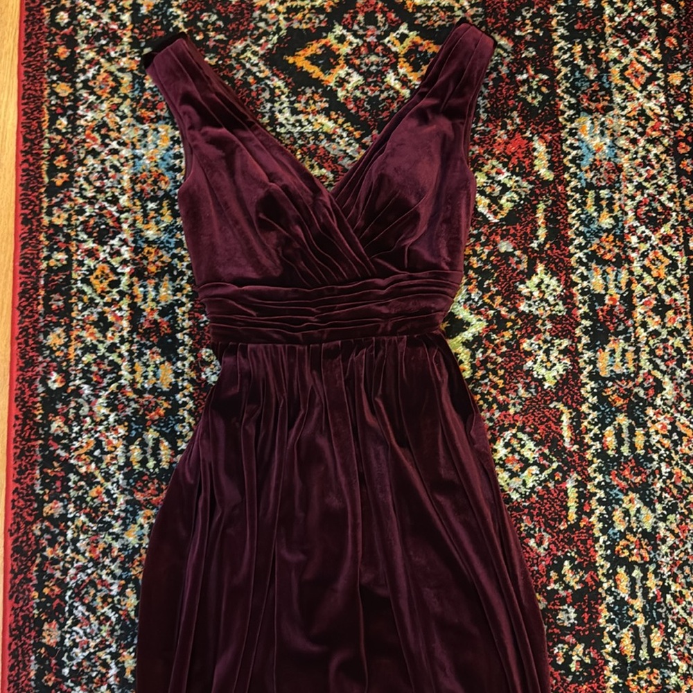 Vintage Velvet Burgundy Evening Gown